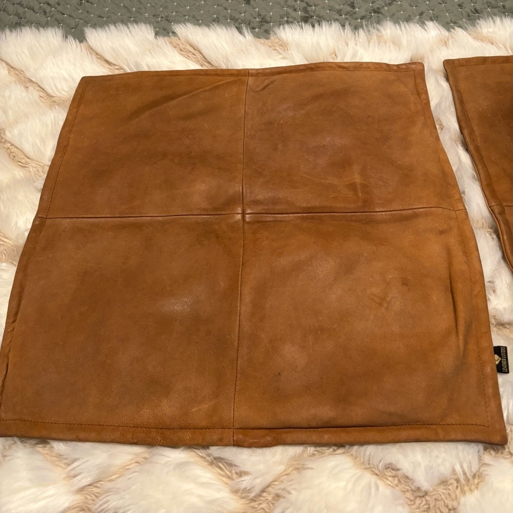 Leather Lovers (Set of 2) 18” x 18” Pillow Covers - Picture 9 of 10